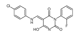 (5Z)-5-[(4-chloroanilino)methylidene]-1-(2-fluorophenyl)-1,3-diazinane-2,4,6-trione Structure