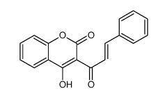 4-hydroxy-3-(3-phenylprop-2-enoyl)chromen-2-one结构式