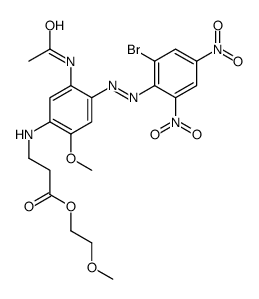 N-[5-(乙酰氨基)-4-[(2-溴-4,6-二硝基苯基)偶氮]-2-甲氧基苯基]-Β-氨基丙酸-2-甲氧基乙基酯结构式
