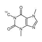 1,3,7-trimethylpurine-2,6-dione-14C结构式