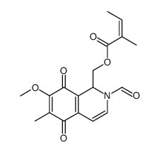 (2-formyl-1,2,5,8-tetrahydro-7-methoxy-6-methyl-5,8-dioxo-1-isoquinolinyl)methyl (2Z)-2-methyl-2-butenoate Structure