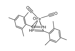 (η(4)-C2P2-(2,4,6-trimethylphenyl)2)Fe(CO)3结构式