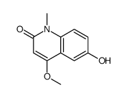 6-hydroxy-4-methoxy-1-methylquinolin-2-one结构式