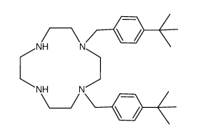 1,4-bis(4-tert-butylbenzyl)-1,4,7,10-tetraazacyclododecane结构式