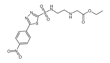 N-{2-[5-(4-nitrophenyl)-1,3,4-thiadiazole-2-sulfonylamino]-ethyl}-glycine ethyl ester结构式