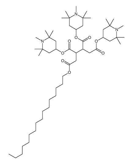 1-hexadecyl 2,3,4-tris(1,2,2,6,6-pentamethyl-4-piperidyl) butane-1,2,3,4-tetracarboxylate结构式