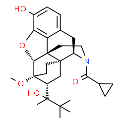 (5alpha,7alpha)-alpha-tert-butyl-17-(cyclopropylcarbonyl)-4,5-epoxy-18,19-dihydro-3-hydroxy-6-methoxy-alpha-methyl-6,14-ethenomorphinan-7-methanol Structure