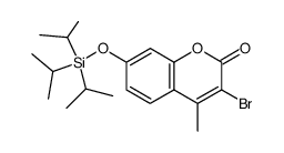 3-bromo-4-methyl-7-((triisopropylsilyl)oxy)-2H-chromen-2-one Structure