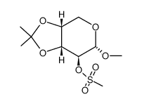 methyl 3,4-O-isopropylidene-2-O-methanesulfonyl-α-D-arabinopyranoside结构式