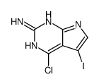 4-氯-5-碘-7H-吡咯并[2,3-d]嘧啶-2-胺结构式