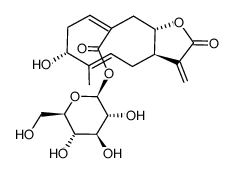 β-D-glucopyranosyl (1(10)Z,4E)-(3R,7R,8S)-3-hydroxygermacra-1(10),4,11(13)-trien-12,8-olide-14-oate Structure
