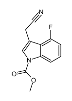 methyl 3-(cyanomethyl)-4-fluoroindole-1-carboxylate结构式