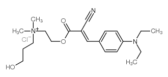 2-[(E)-2-cyano-3-[4-(diethylamino)phenyl]prop-2-enoyl]oxyethyl-(3-hydroxypropyl)-dimethylazanium,chloride结构式