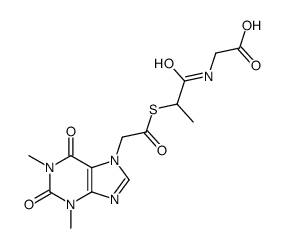 N-[2-[[(1,2,3,6-tetrahydro-1,3-dimethyl-2,6-dioxo-7H-purin-7-yl)acetyl]thio]-1-oxopropyl]glycine结构式
