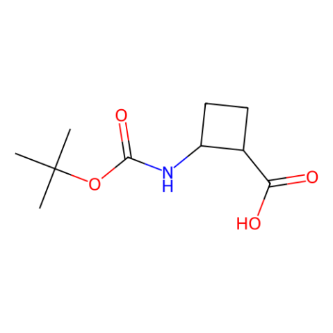(1R,2R)-2-{[(tert-butoxy)carbonyl]amino}cyclobutane-1-carboxylic acid结构式