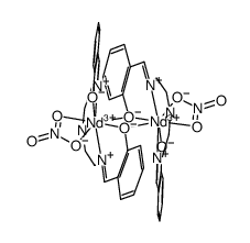 [Nd2(N(1),N(3)-bis(salicylideneimino)diethylenetriamine(-2H))2(NO3)2]结构式