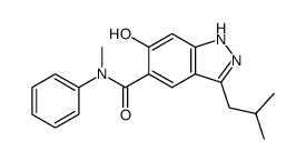 5-(N-phenyl-N-methylaminocarbonyl)-3-isobutyl-6-hydroxy-1H-indazole结构式