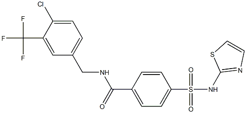N-[4-chloro-3-(trifluoromethyl)benzyl]-4-[(1,3-thiazol-2-ylamino)sulfonyl]benzamide Structure