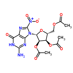 8-硝基鸟苷-2',3',5'-三乙酸酯结构式