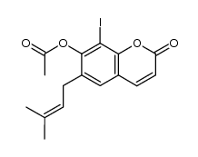 8-iododemethylsuberosin acetate Structure