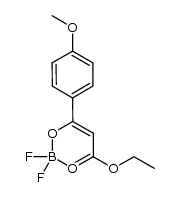 2,2-difluoro-4-ethoxy-6-(4-methoxyphenyl)-2H-1,3,2-dioxaborinin-1-ium-2-uide结构式