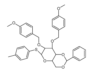4-Methylphenyl 4,6-O-Benzylidene-2,3-di-O-(4-methoxybenzyl)--D-thiogalactopyranoside结构式