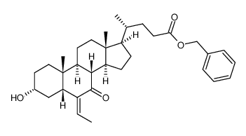 Cholan-24-oic acid,6-ethylidene-3-hydroxy-7-oxo-,phenylmethyl ester, (3α,5β)- Structure