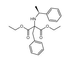 diethyl 2-benzyl-2-(N-((S)-α-methylbenzyl)amino)malonate Structure