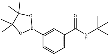 3-(叔丁基氨基甲酰基)本硼酸频哪醇酯结构式