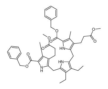 benzyl 5-[[3,4-diethyl-5-[[3-(3-methoxy-3-oxopropyl)-4-methyl-5-phenylmethoxycarbonyl-1H-pyrrol-2-yl]methyl]-1H-pyrrol-2-yl]methyl]-4-(3-methoxy-3-oxopropyl)-3-methyl-1H-pyrrole-2-carboxylate结构式