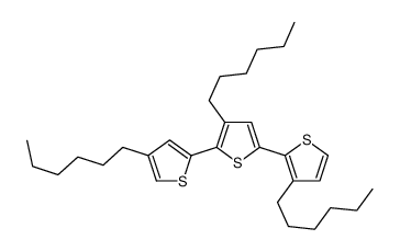 3-hexyl-5-(3-hexylthiophen-2-yl)-2-(4-hexylthiophen-2-yl)thiophene Structure