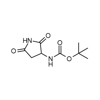 (2,5-二氧代吡咯烷-3-基)氨基甲酸叔丁酯结构式
