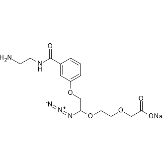 2-(2-(3-((2-氨基乙基)氨基甲酰基)苯氧基)-1-叠氮乙氧基)乙氧基乙酸钠结构式