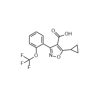 5-环丙基-3-(2-(三氟甲氧基)苯基)异噁唑-4-羧酸结构式