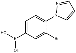 3-Bromo-4-(1H-pyrazol-1-yl)phenylboronic acid Structure