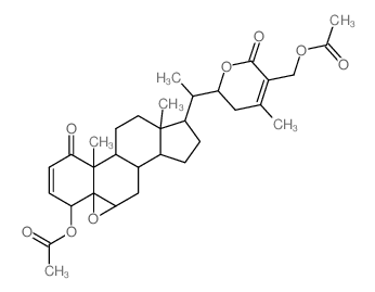 Ergosta-2,24-dien-26-oicacid, 4,27-bis(acetyloxy)-5,6-epoxy-22-hydroxy-1-oxo-, d-lactone, (4b,5b,6b,22R)-结构式