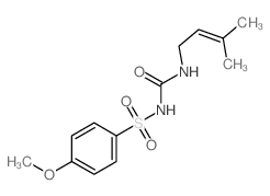 Benzenesulfonamide,4-methoxy-N-[[(3-methyl-2-buten-1-yl)amino]carbonyl]- Structure
