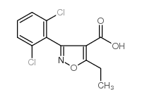 3-(2,6-二氯苯基)-5-乙基异噁唑-4-羧酸结构式