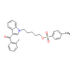 (2-Iodophenyl)[1-[5-[[(4-Methylphenyl)sulfonyl]oxy]pentyl]-1H-indol-3-yl]-Methanone Structure