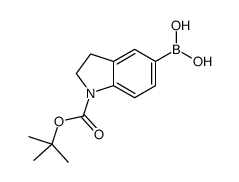 (1-(叔丁氧基羰基)吲哚啉-5-基)硼酸结构式