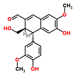 6-羟基-4-(4-羟基-3-甲氧基苯基)-3-羟基甲基-7-甲氧基-3,4-二氢-2-萘甲醛结构式