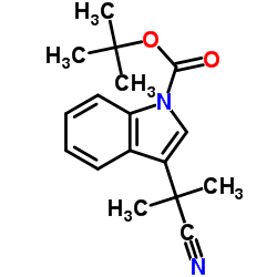 3-(2-氰基丙-2-基)-1H-吲哚-1-羧酸叔丁酯结构式