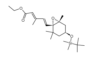 (2E,4E)-ethyl 5-((1S,4S,6R)-4-((tert-butyldimethylsilyl)oxy)-2,2,6-trimethyl-7-oxabicyclo[4.1.0]heptan-1-yl)-3-methylpenta-2,4-dienoate Structure