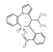 N,N-dimethyl-6-(2-nitrophenyl)-5,5-dioxo-6,7-dihydropyrrolo[2,1-d][1,5]benzothiazepin-7-amine Structure