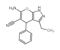 6-氨基-3-乙基-4-苯基-1,4-二氢吡喃o[2,3-c]吡唑-5-甲腈结构式