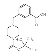 3-(4-叔丁氧基羰酰)哌嗪甲基苯甲酸结构式