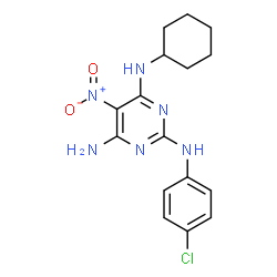 N~2~-(4-chlorophenyl)-N~4~-cyclohexyl-5-nitropyrimidine-2,4,6-triamine Structure