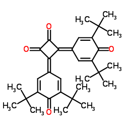 3,4-Bis(3,5-ditert-butyl-4-oxo-2,5-cyclohexadien-1-ylidene)cyclobutane-1,2-dione结构式