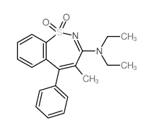 N,N-diethyl-5-methyl-2,2-dioxo-6-phenyl-2$l^{6}-thia-3-azabicyclo[5.4.0]undeca-3,5,7,9,11-pentaen-4-amine结构式
