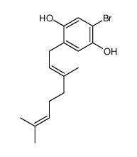 2-bromo-5-[(2E)-3,7-dimethylocta-2,6-dienyl]benzene-1,4-diol结构式